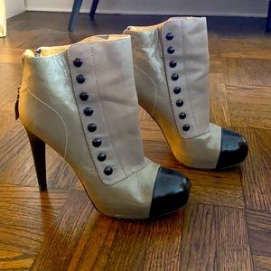 L.A.M.B. Gray and black booties